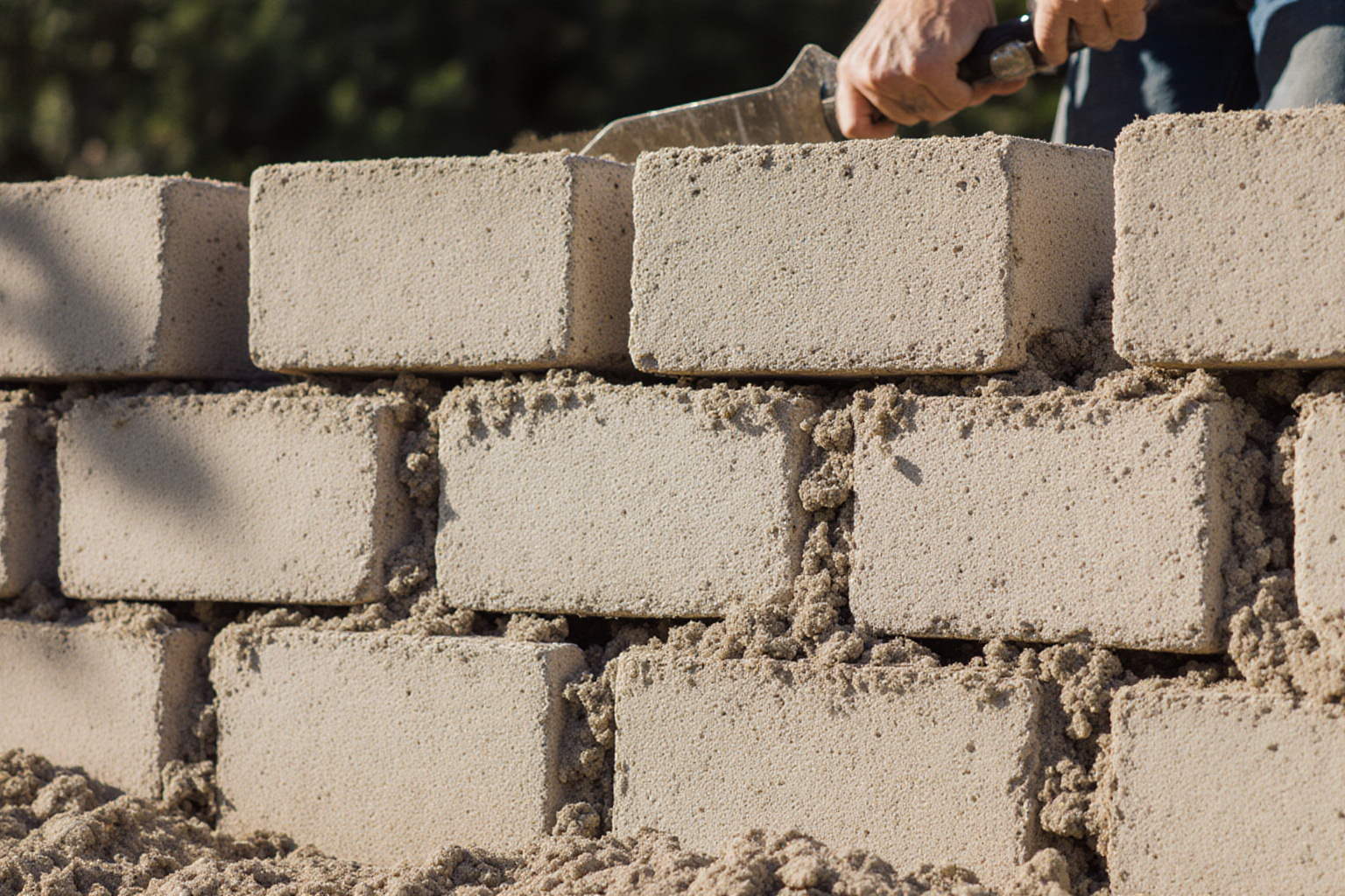 Setting the first course : How to Build a Dry Stack Big Block Retaining Wall