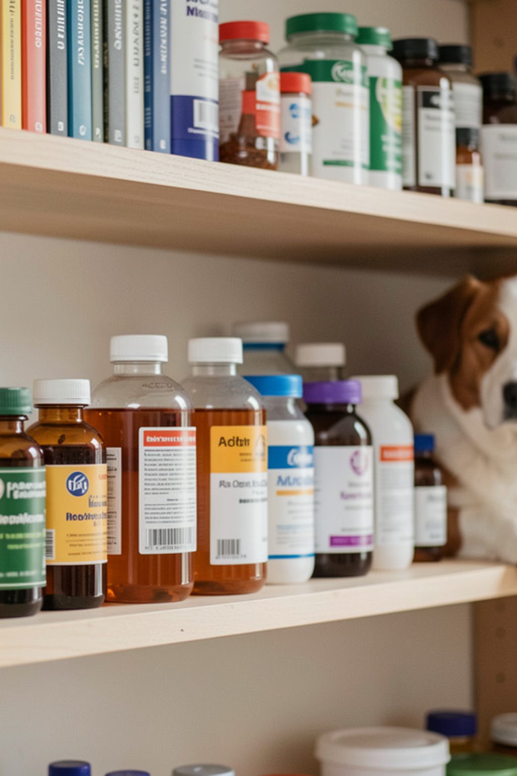 The Utility Shelf: Chemicals, Medicines and a Dog in the House